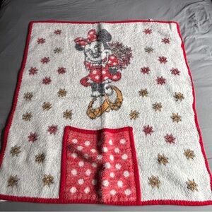 Vintage Biederlack of America Minnie Mouse Red and White Blanket with Pocket